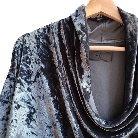 BlankNYC Velvet Jacket with Asymmetrical Hem and Angled Zipper, Size Medium - Picture 3 of 10